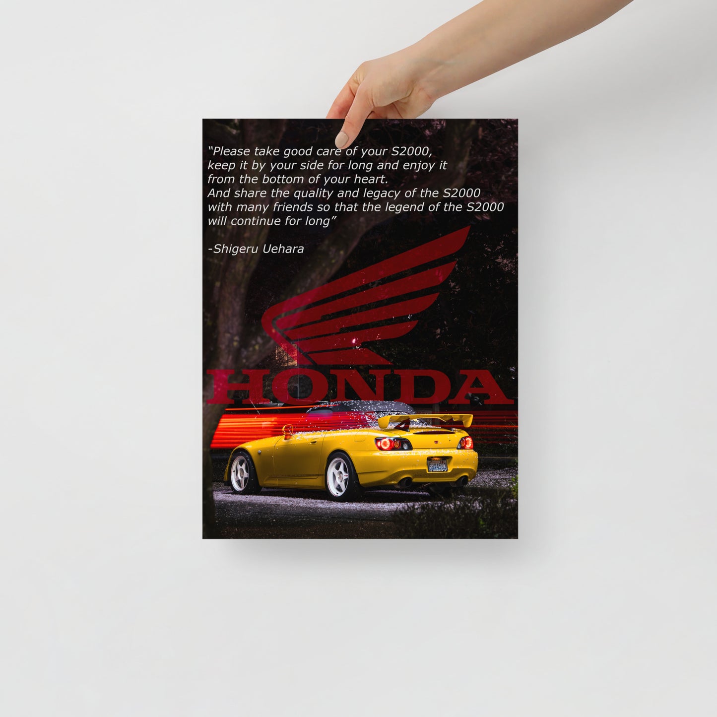 S2000 Cherry Blossom Print- Honda Logo and Shigeru Text