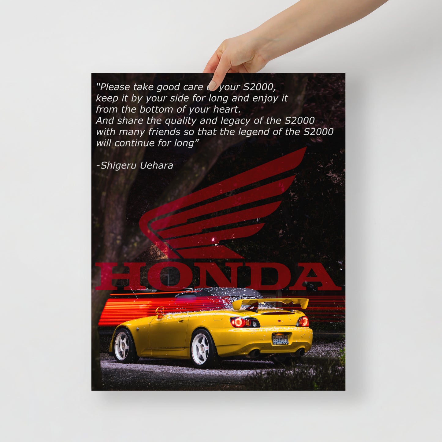 S2000 Cherry Blossom Print- Honda Logo and Shigeru Text