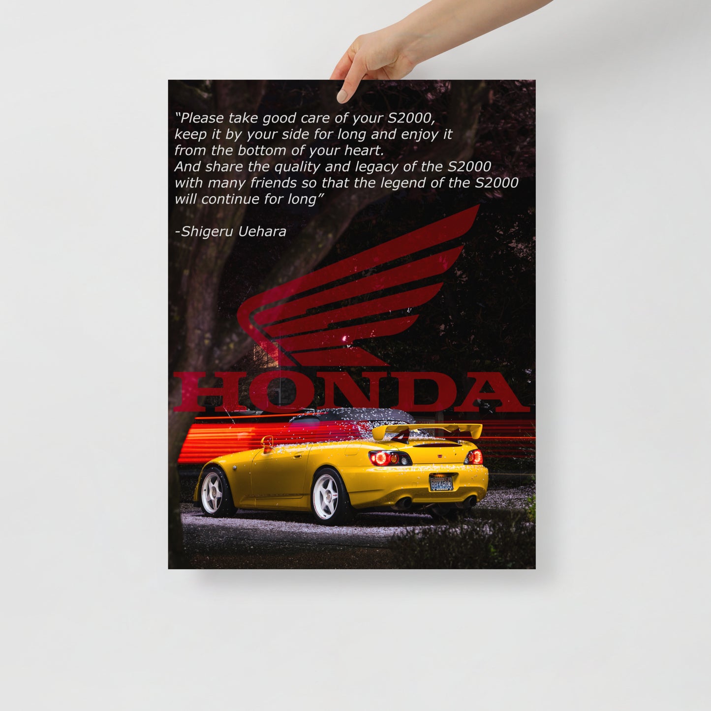 S2000 Cherry Blossom Print- Honda Logo and Shigeru Text