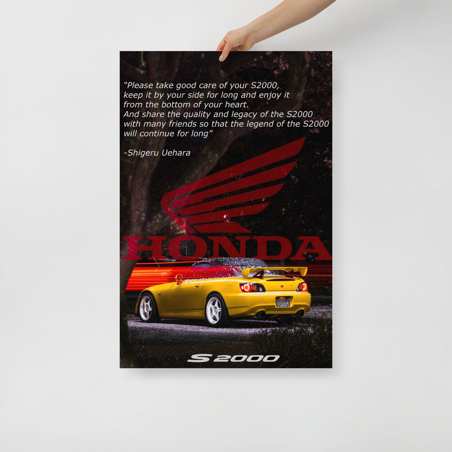 S2000 Cherry Blossom Print- Honda Logo and Shigeru Text